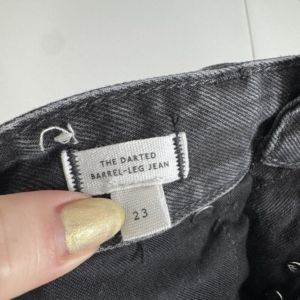 Madewell The Darted Barrel-Leg Jean Womens 23 Black Denim Streetwear Minimalist - Picture 8 of 12